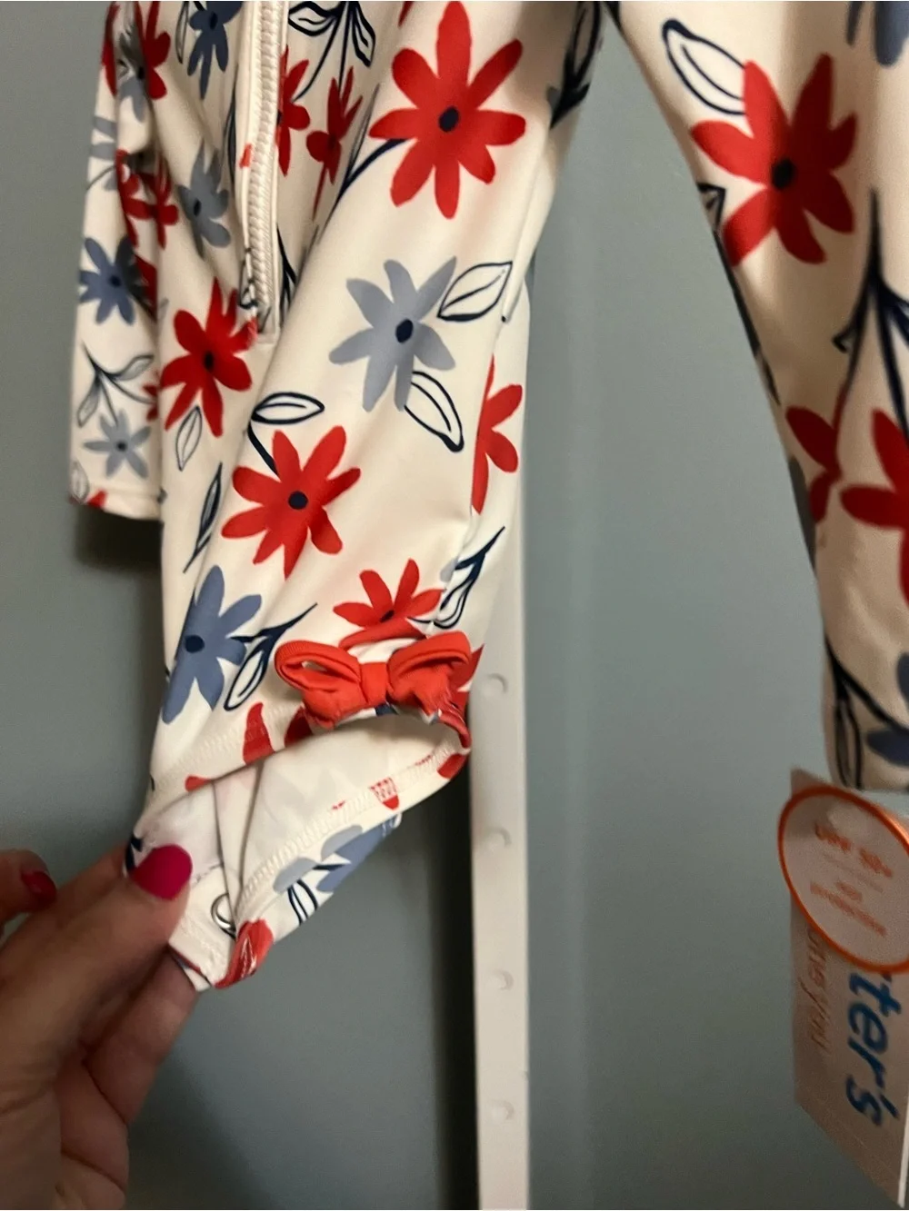 Carters Just One You Floral Long Sleeve One Piece Rash Guard Swim Suit NWT